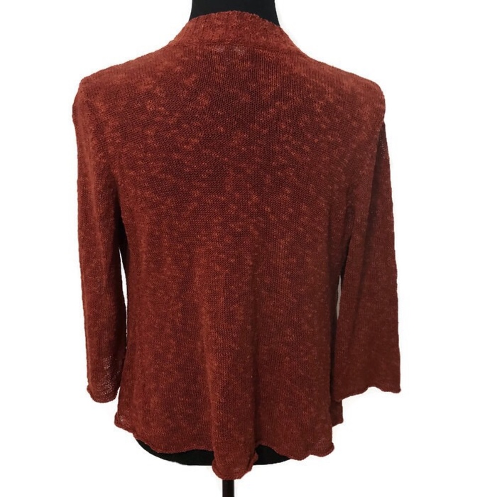 Eileen Fisher Rust Orange Open Front Cardigan - image 2
